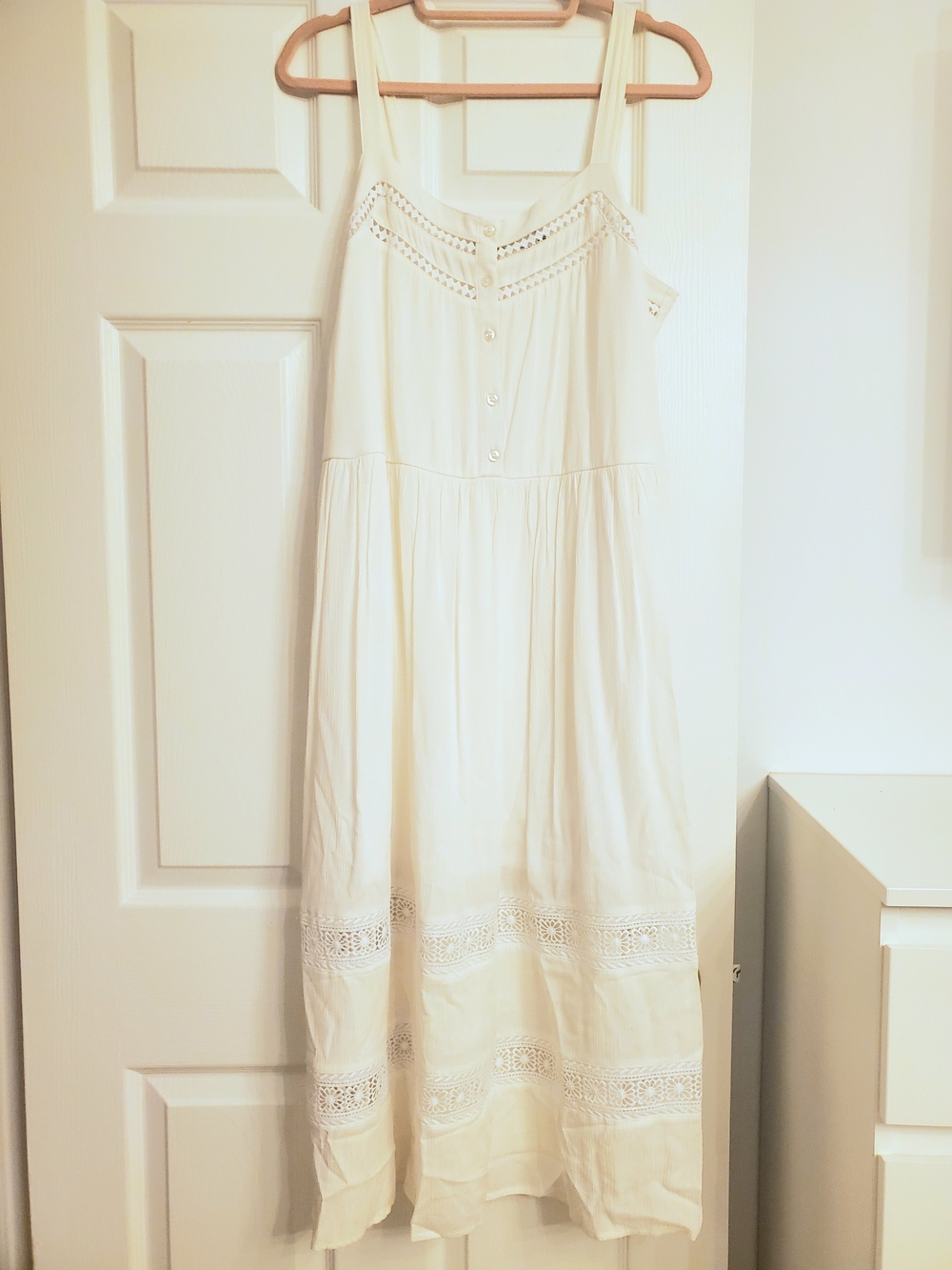 JustFab White Eyelet Maxi Dress